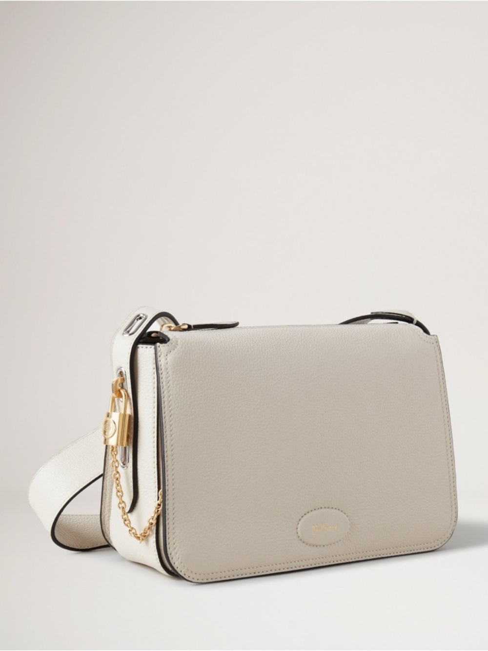 Mulberry Billie Chalk Small Classic Grain Leather Crossbody Bag Gold Hardware